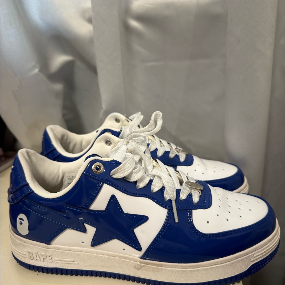 Bape Blue and White Sneakers Classic Streetwear Style